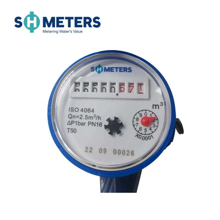 Single Jet Water Meter Price Brass Body Vane Wheel 15mm 20mm Water Flow Meter